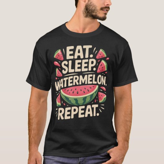 Eet Slaap Watermeloen T-shirt (Voorkant)