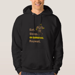 Eet Slaap Word Ga Bananen Herhaal Grappig Schattig Hoodie