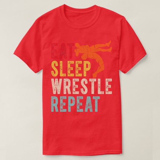 Eet slaap worstelen Herhaal 2 T-shirt (Design voorkant)