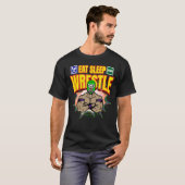 Eet Slaap Wrestle Lucha Libre Mexico Luchador Wres T-shirt (Voorkant volledig)
