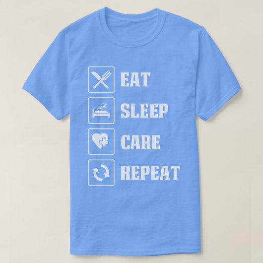 Eet Slaap Zorg Herhaal Dokter Gift Dokter T T-shirt (Design voorkant)