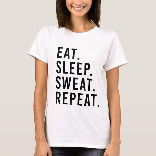 EET. SLAAP. ZWART. HERHAAL. Fitness T-shirt (Voorkant)