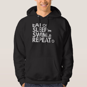 Eet Slaap Zwemmen Herhaal Zwemmer Watersport Enthu Hoodie