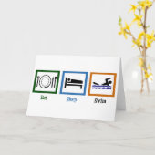 Eet Slaap zwemmen Kaart (Gele Bloem)