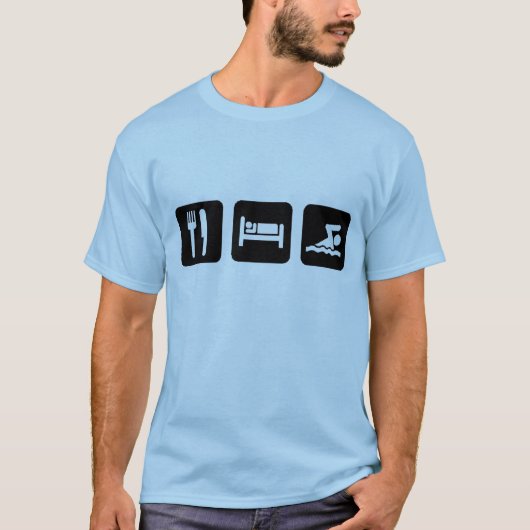 Eet Slaap zwemmen T-shirt (Voorkant)