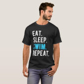 Eet Slaap Zwemmen Zwemmer Cool Grappig cadeau T-shirt (Voorkant volledig)