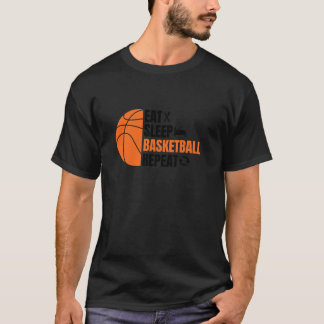 Eet Slaapbasketbal Herhaal de Speler Sport Fu T-shirt