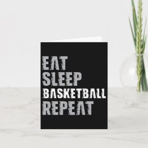 Eet Slaapbasketbal Herhaal Kerstmis voor Tiener Ad Kaart