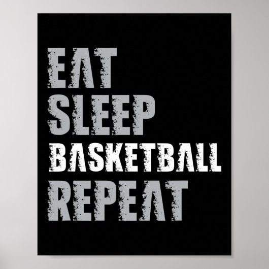 Eet Slaapbasketbal Herhaal Kerstmis voor Tiener Ad Poster (Voorkant)