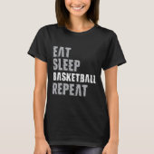 Eet Slaapbasketbal Herhaal Kerstmis voor Tiener Ad T-shirt (Voorkant)