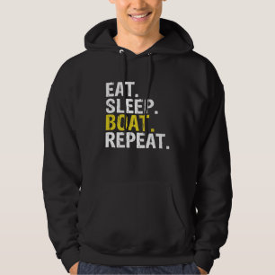 Eet Slaapboot Herhaal Zeil Roeien Gift Premium Hoodie