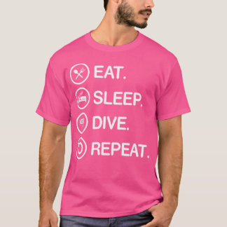 Eet Slaapduik Herhaal Grappige Scuba Duiker T-shirt