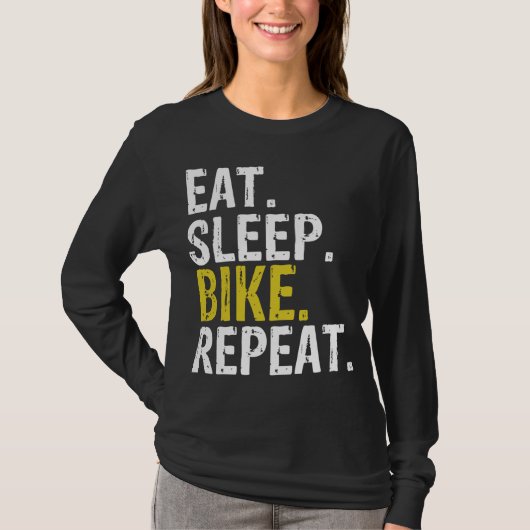 Eet Slaapfiets Herhaal cadeau T-shirt (Voorkant)