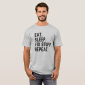 Eet slaapfix dingen herhaal T-Shirt (Voorkant volledig)