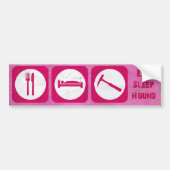 eet slaaphaar roze bumpersticker (Voorkant)