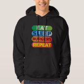 Eet slaaphamburgers Herhaal Hoodie (Voorkant)