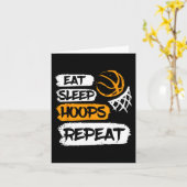 Eet Slaaphoepels Herhaal  Basketbal Gezegde a Kaart (Gele Bloem)