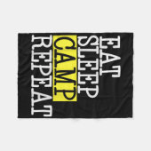 Eet Slaapkamp Herhaal - Camping Camper Grappige Qu Fleece Deken (Voorkant (Horizontaal))