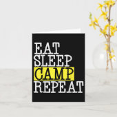 Eet Slaapkamp Herhaal - Camping Camper Grappige Qu Kaart (Gele Bloem)