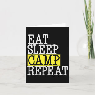 Eet Slaapkamp Herhaal - Camping Camper Grappige Qu Kaart