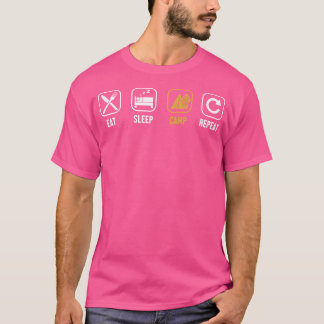 Eet Slaapkamp Herhaal Campings Glamping Camper T-shirt