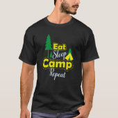 Eet slaapkamp herhaal grappig t-shirt (Voorkant)