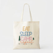 Eet slaapkamp Herhaal grappig Tote Bag (Voorkant)