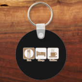 eet slaapkoffie sleutelhanger (Voorkant)