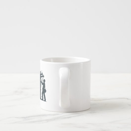 Eet slaapkracht herhaal grappig espresso kop (Achterkant)