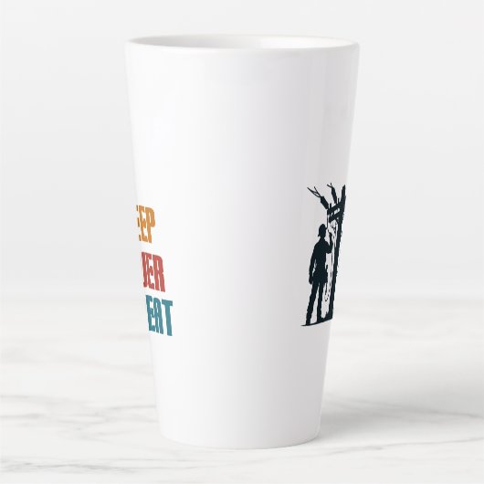 Eet slaapkracht herhaal grappig latte mok (Voorkant)