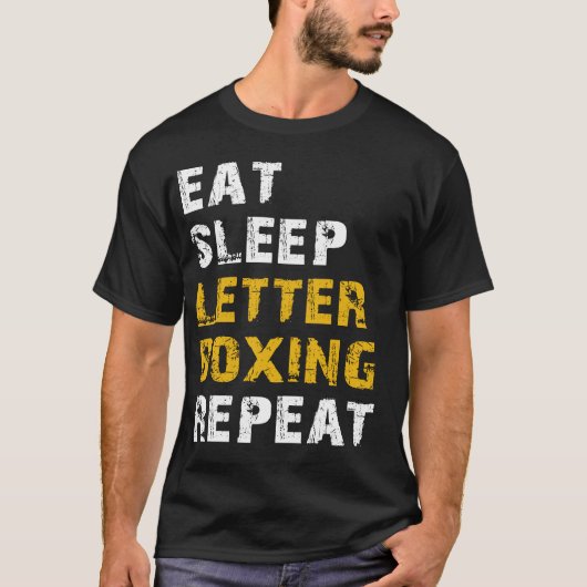 Eet slaaplatboxing t-shirt (Voorkant)