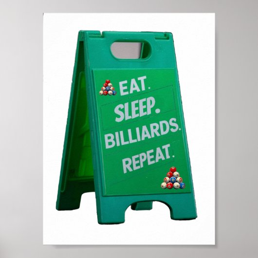 Eet slaappiljarten herhaal plastic teken poster (Voorkant)