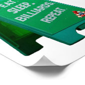 Eet slaappiljarten herhaal plastic teken poster (Hoek)