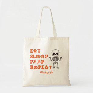 Eet Slaappoep Repea Schattige Oktober Pasgeboren S Tote Bag