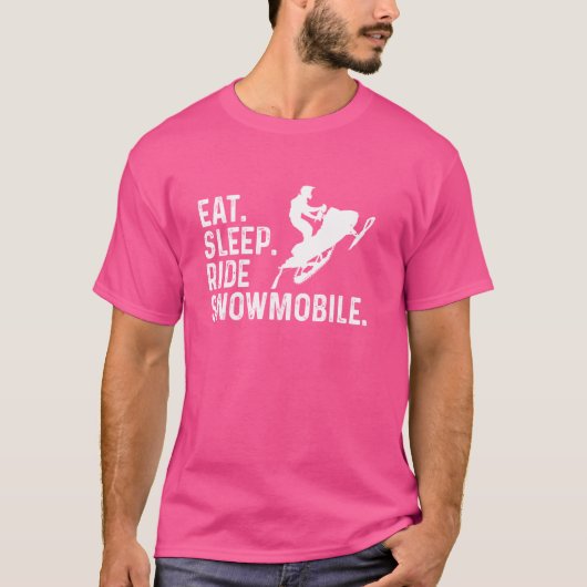 Eet Slaaprit Snowmobile Funny Motor Sled Snowmob T-shirt (Voorkant)