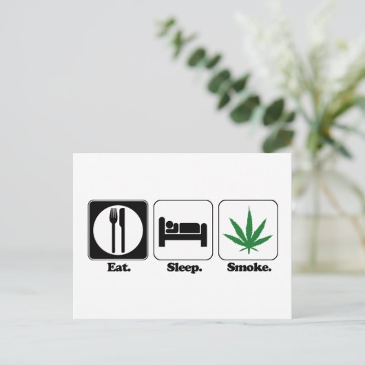 eet slaaprookpot briefkaart (Staand voorkant)