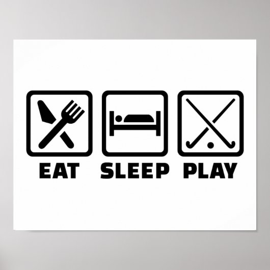 Eet-slaapspeelveld hockey poster (Voorkant)