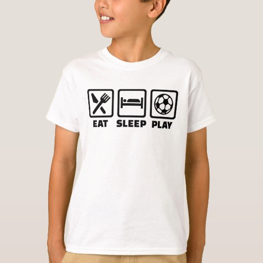 Eet-slaapspeelvoetbal T-shirt (Voorkant)