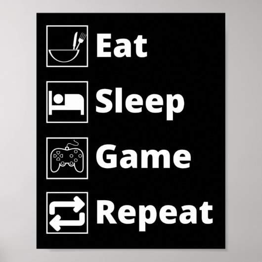 Eet-slaapspel-herhaling Poster (Voorkant)