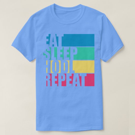 Eet Slaapstand Herhaal Grappige Crypto T-shirt (Design voorkant)