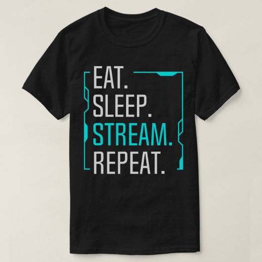 Eet Slaapstroom Herhaal Film Streaming Streamer G T-shirt (Design voorkant)