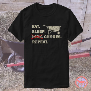 Eet slaaptaken Herhaal   Grappig Paard Cadeau T-shirt