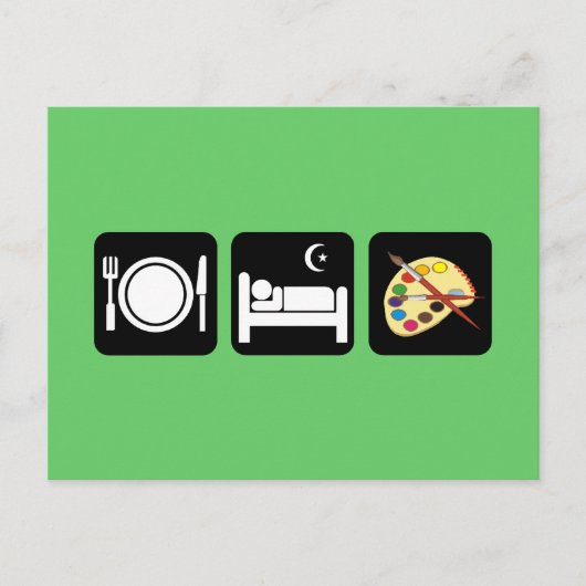 Eet-slaapverf Briefkaart (Voorkant)