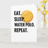 Eet Slaapwater Polo Herhaal Water Polo Speler Gift Kaart (Gele Bloem)
