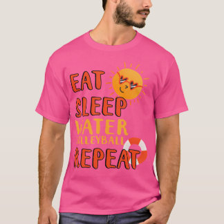 Eet Slaapwater Volleybal Herhaal Water Volleybal T-shirt