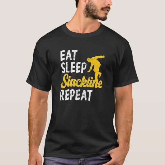 Eet Slackline Slacklining Slackliner Balance T-shirt (Voorkant)