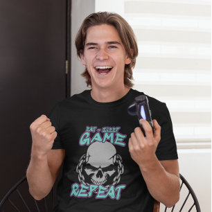 EET SLAPEN GAME HERHAAL GAMER T-SHIRT