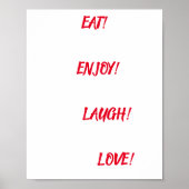 EET! SLUIT! LAUGH! HOUD! Poster prijsopgave (Voorkant)