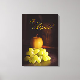 Eet smakelijk! Appel en druiven Wall Art Canvas Afdruk