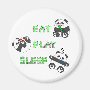 Eet Speel Slaap Schattige Baby Panda Comfortabel L Magneet